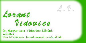 lorant vidovics business card