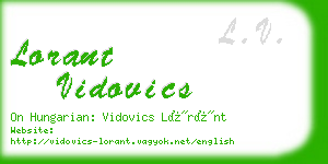 lorant vidovics business card
